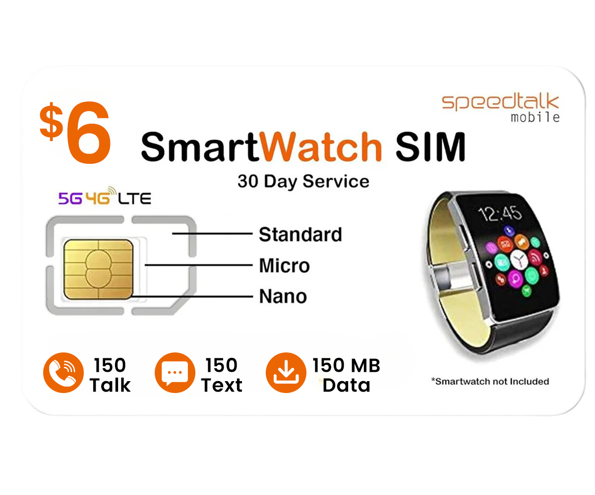 $6 A Month Prepaid Smart Watch SIM Card for GSM Smart Watches and Wearable Devices