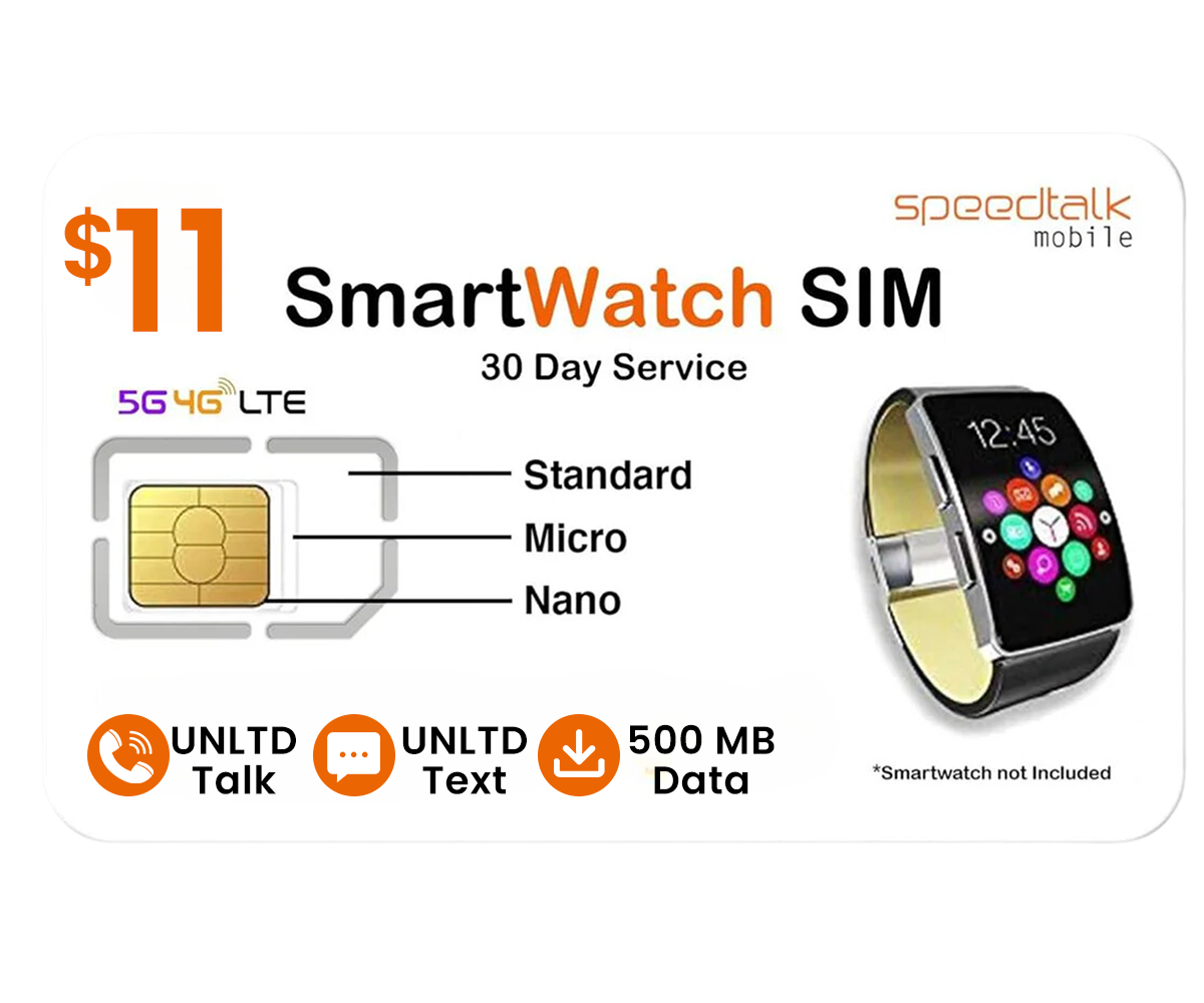 $11 A Month Prepaid Smart Watch SIM Card for GSM Smart Watches and Wearable Devices