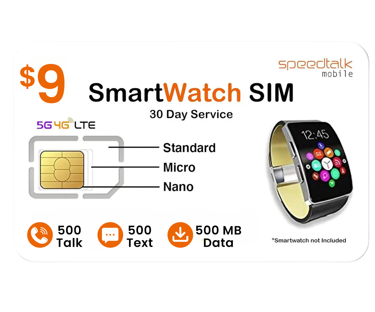 $9 A Month Prepaid Smart Watch SIM Card for GSM Smart Watches and Wearable Devices